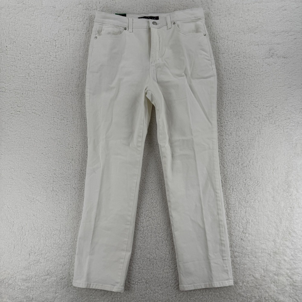 Gloria Vanderbilt Amanda Jeans Womens 12 White High Rise Tapered Leg Stretch NWT